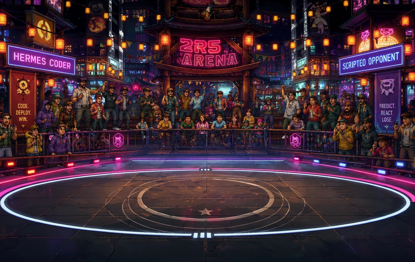 Neon fighting arena created with DreamLayer