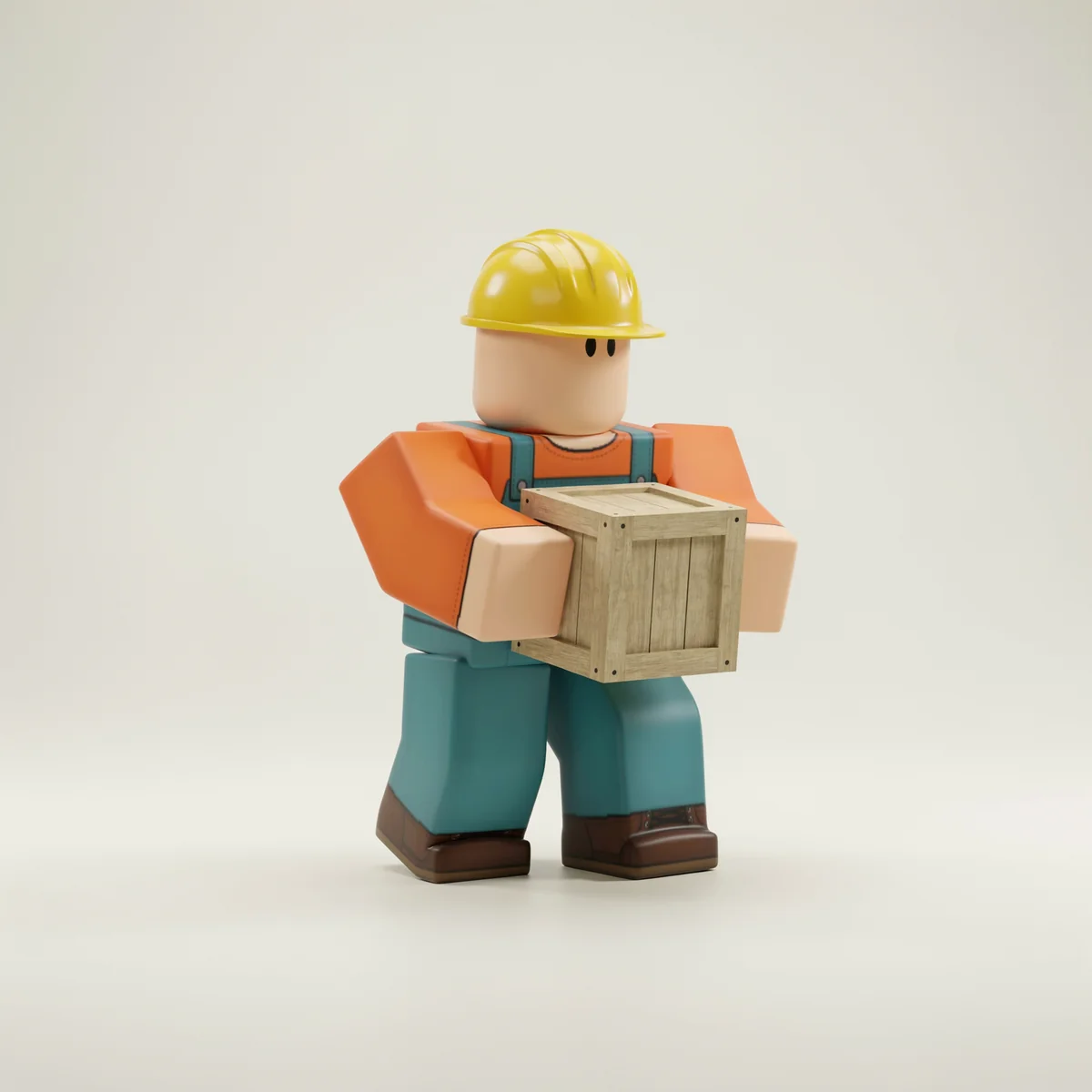 Roblox-style avatar: builder at work. A prop helps explain what the character is doing.