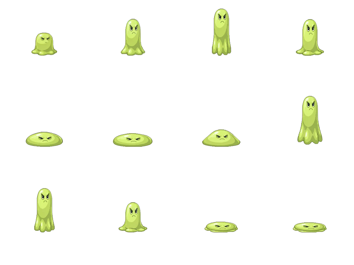 DreamLayer animation sheet: Slime bounce.