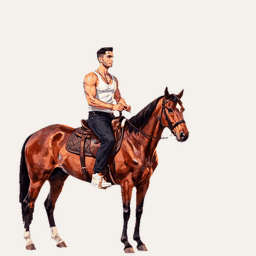 The horse rearing and pawing the air with both front legs, played in a loop