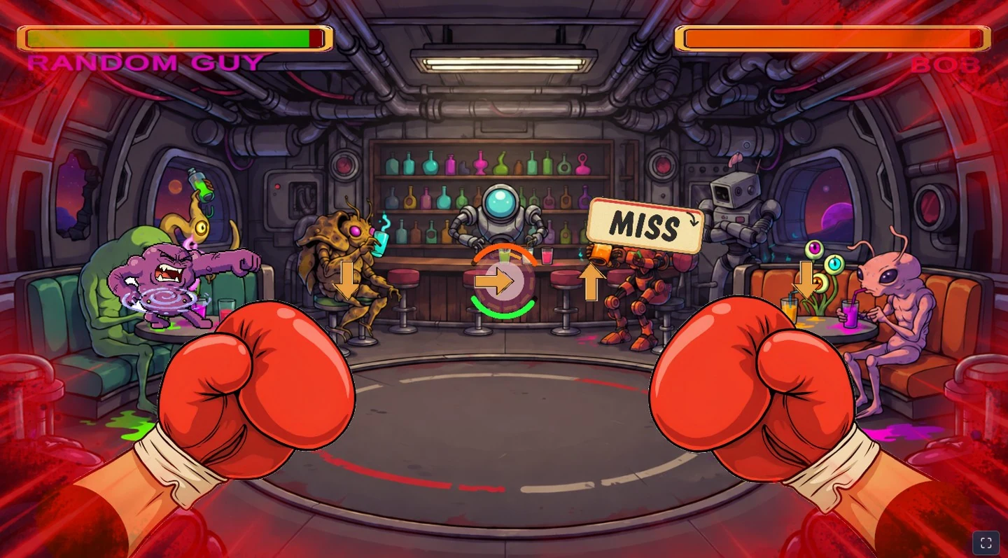 Boxing in an alien space bar