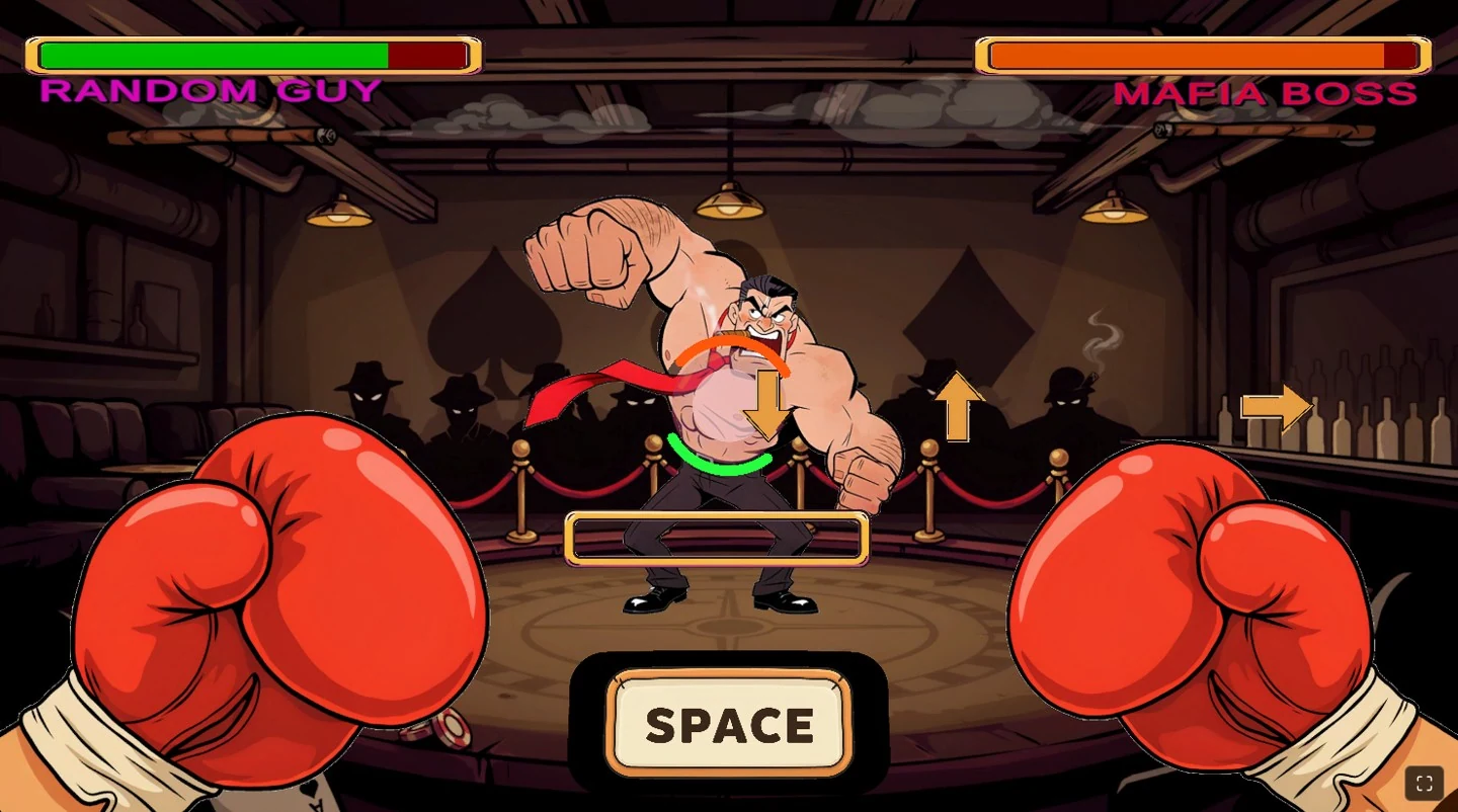 Boxing a cartoon mob boss