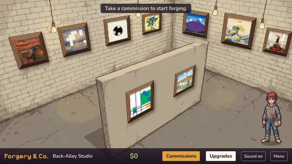 Starting gallery with brick walls and a simple floor