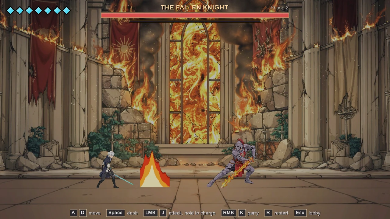 only boss fights the fallen knight game view shared by the creator