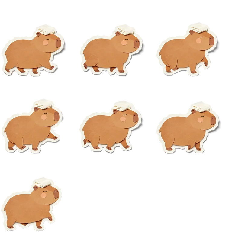 Capybara generated sprite sheet