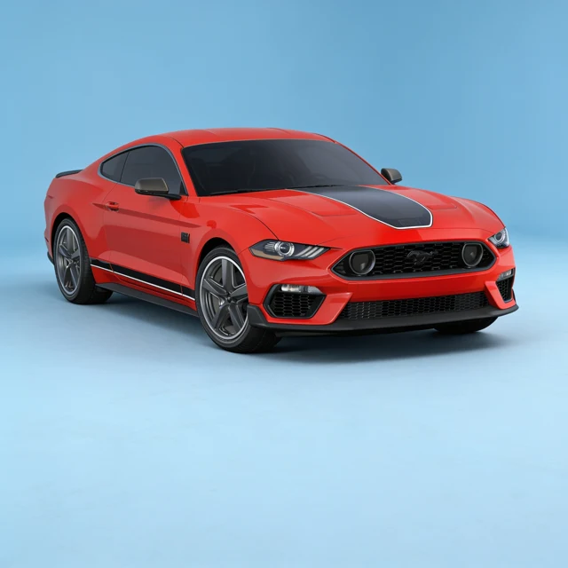 Blue version of the Mustang