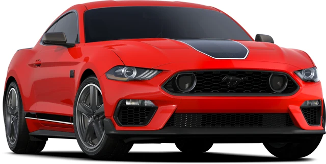 Original red Mustang in the illustrated catalog